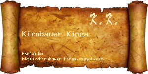 Kirnbauer Kinga névjegykártya
